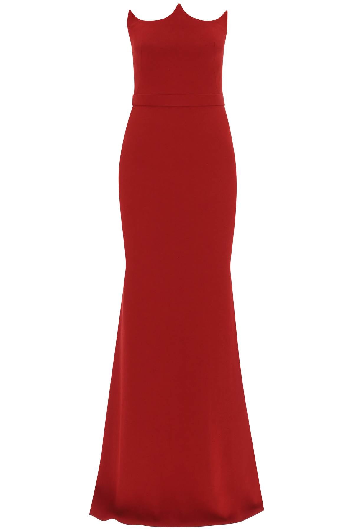 ALEXANDER MCQUEEN Red Peak Corset Evening Dress for Women