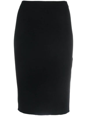 SAINT LAURENT Black Wool Pencil Skirt for Women - FW23
