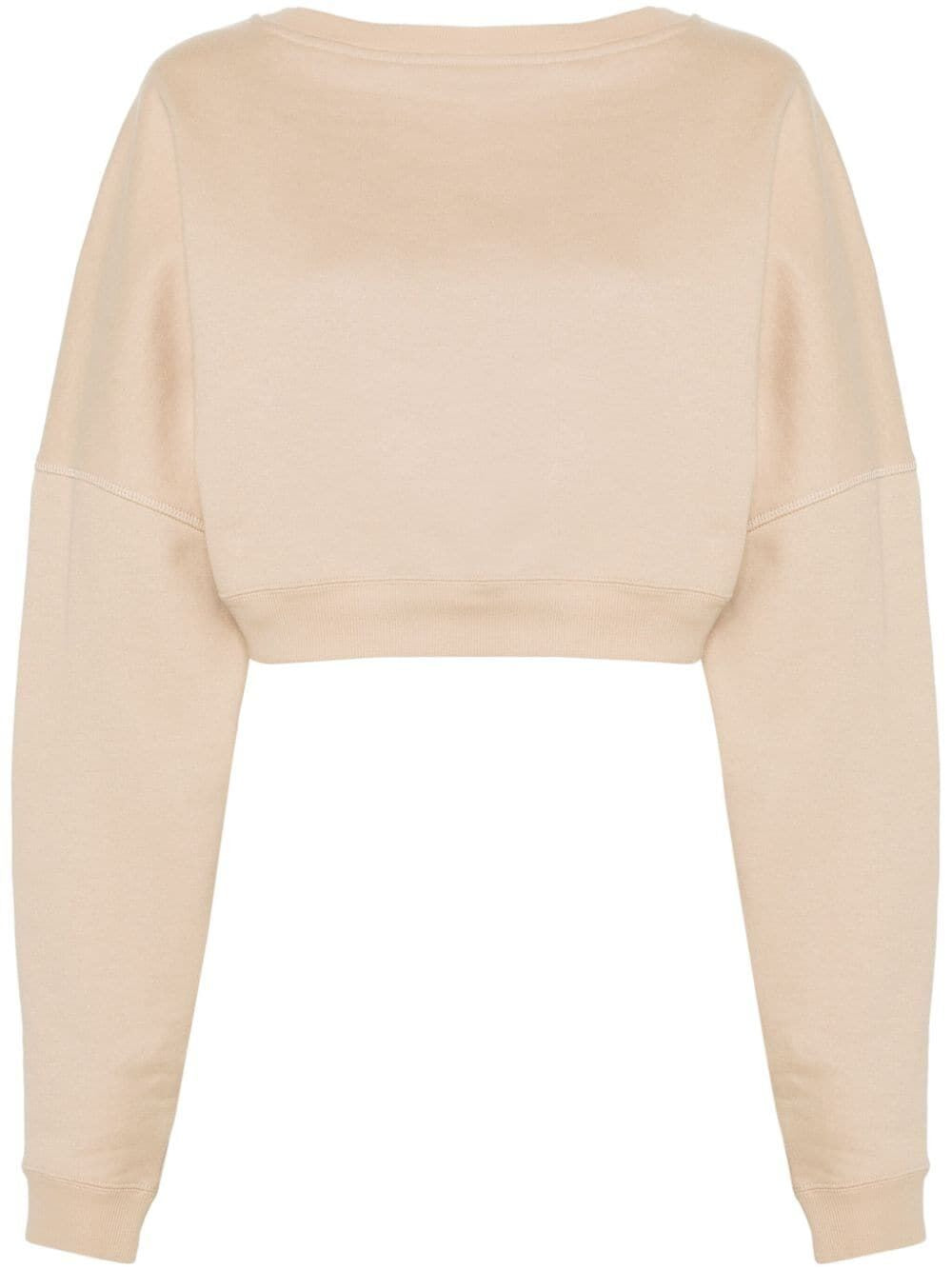 SAINT LAURENT Cropped Cotton Sweatshirt - SS24 Collection