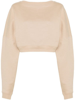 SAINT LAURENT Cropped Cotton Sweatshirt - SS24 Collection