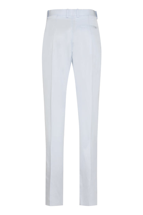 Turquoise Straight-Leg Trousers for Women - FW23