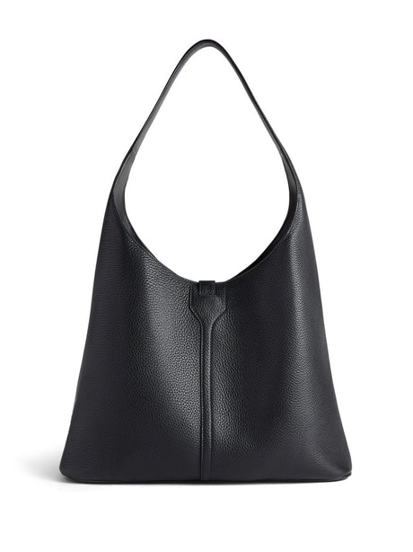 グレイン レザー ロッカー トート ハンドバッグ - 女性用 ブラック ショッピング バッグ