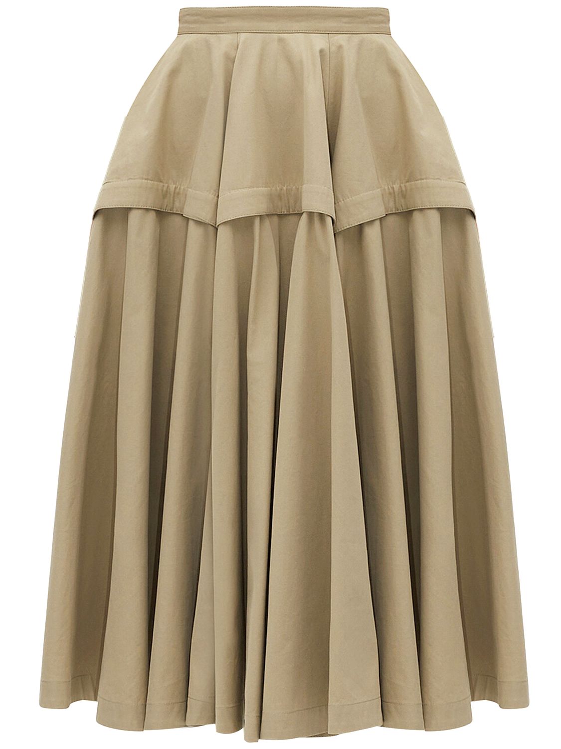 Chân váy A-Line màu cát từ chất liệu bông kỹ thuật compact cho phái đẹp
