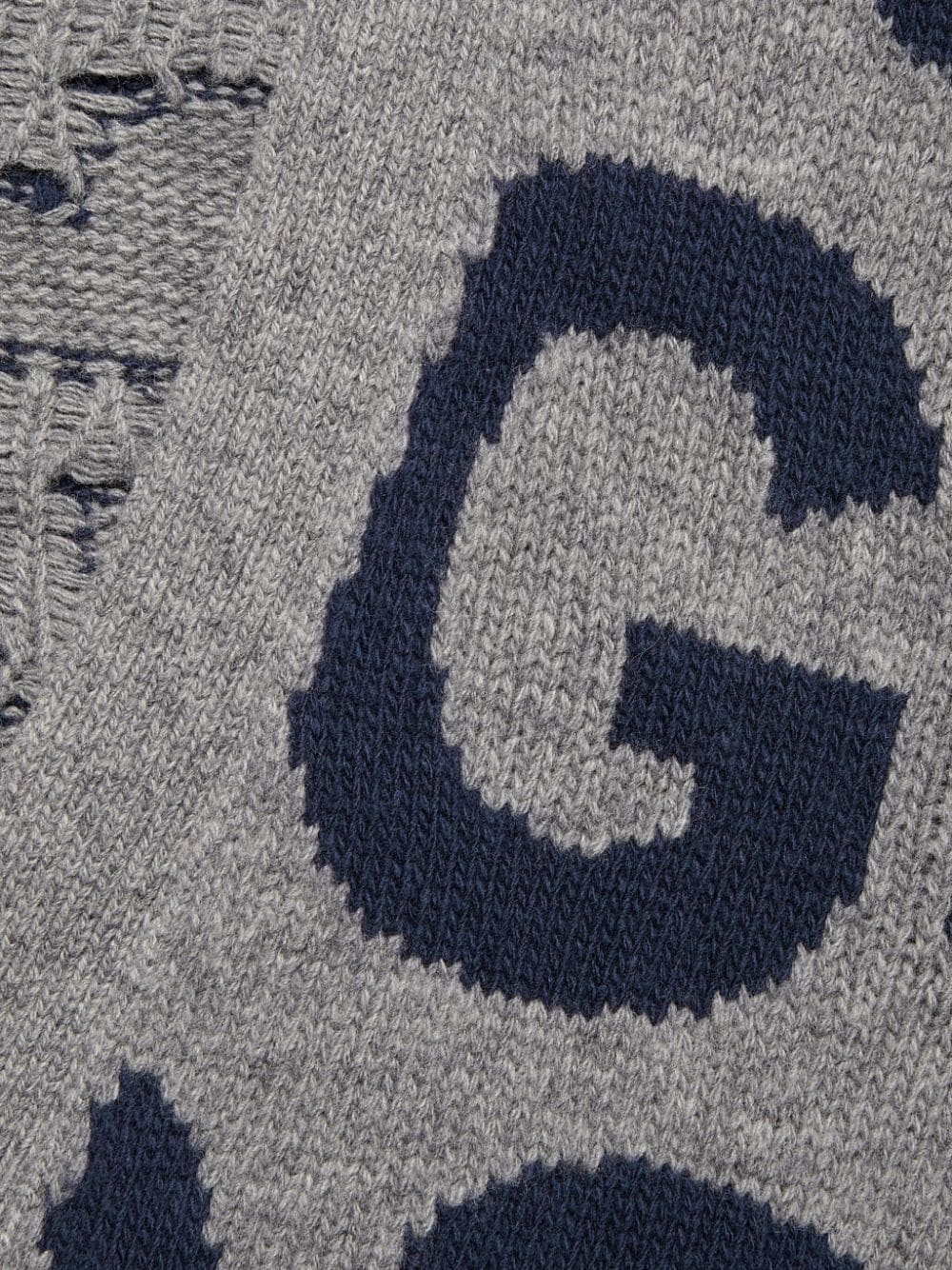 Áo len Nam Intarsia-Knit truyền thống màu xám / xanh dương