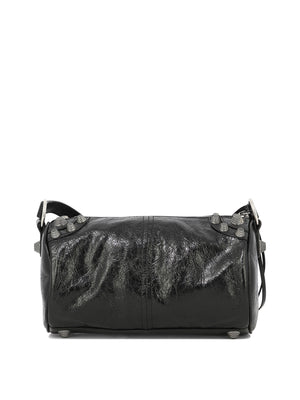BALENCIAGA Modern Black Leather Crossbody Bag for Men with Adjustable Strap