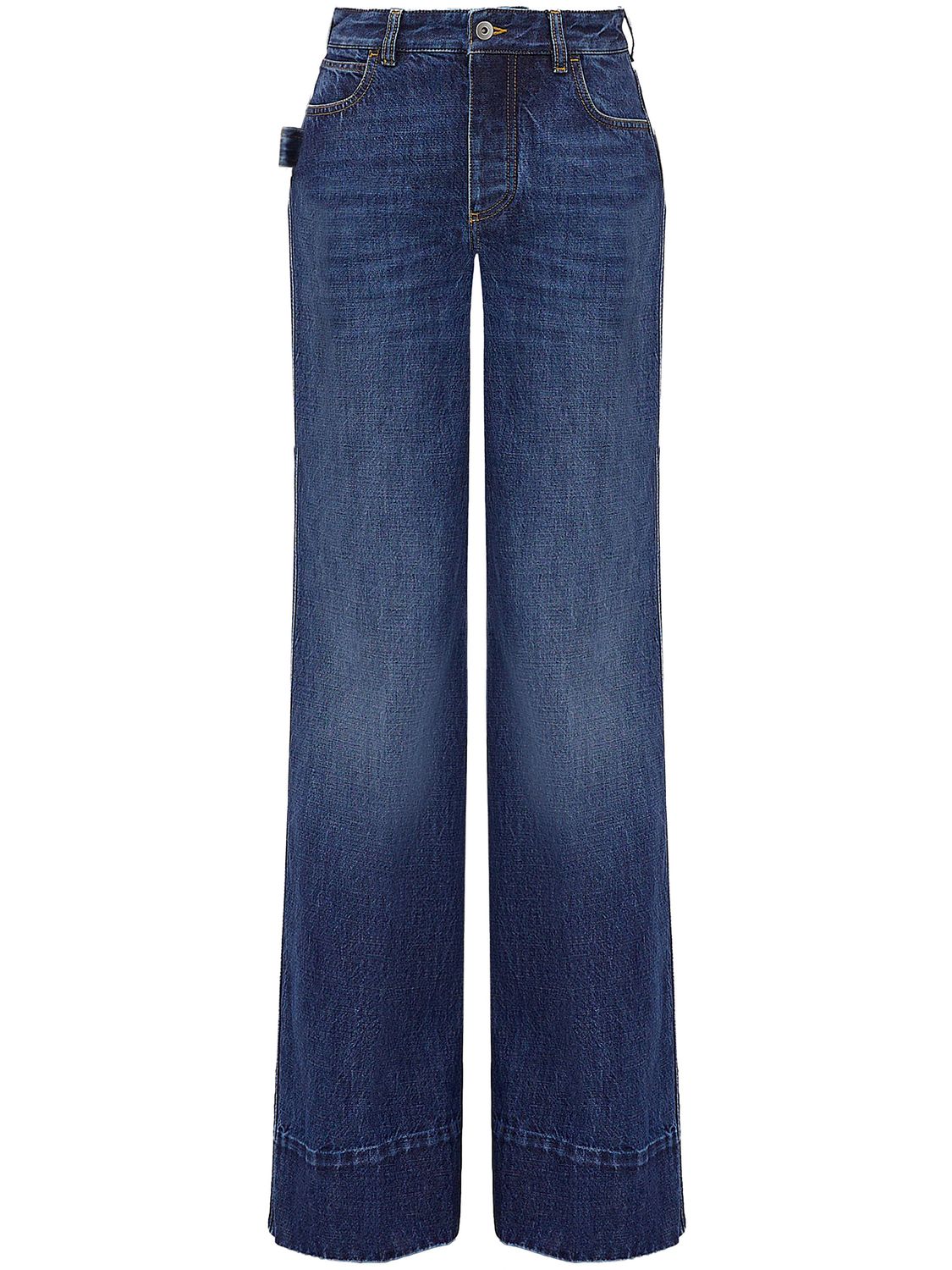 Quần Jeans Denim rộng cạp xanh nhạt cho nữ cho mùa xuân và mùa hè 2021
