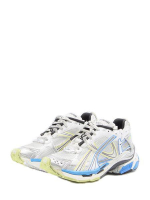 BALENCIAGA White Worn-Out Mesh and Nylon Runner Sneakers for Men - SS24 Collection