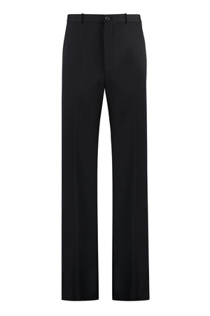 BALENCIAGA Men's Black Wool Tailored Trousers for SS24