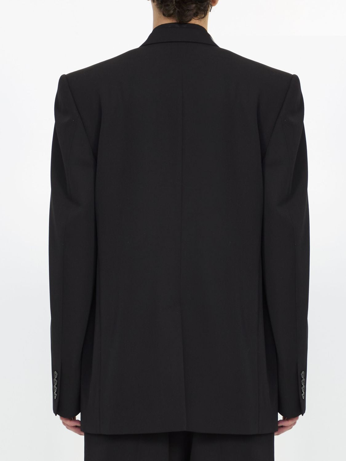 BALENCIAGA Black Wool Oversized Blazer for Men - SS24