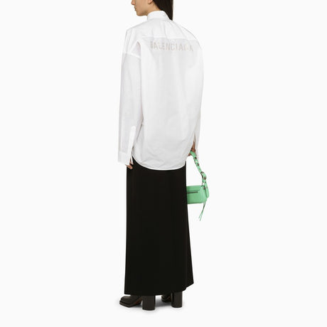 女性用ホワイトコットンロゴシャツ - SS24コレクション