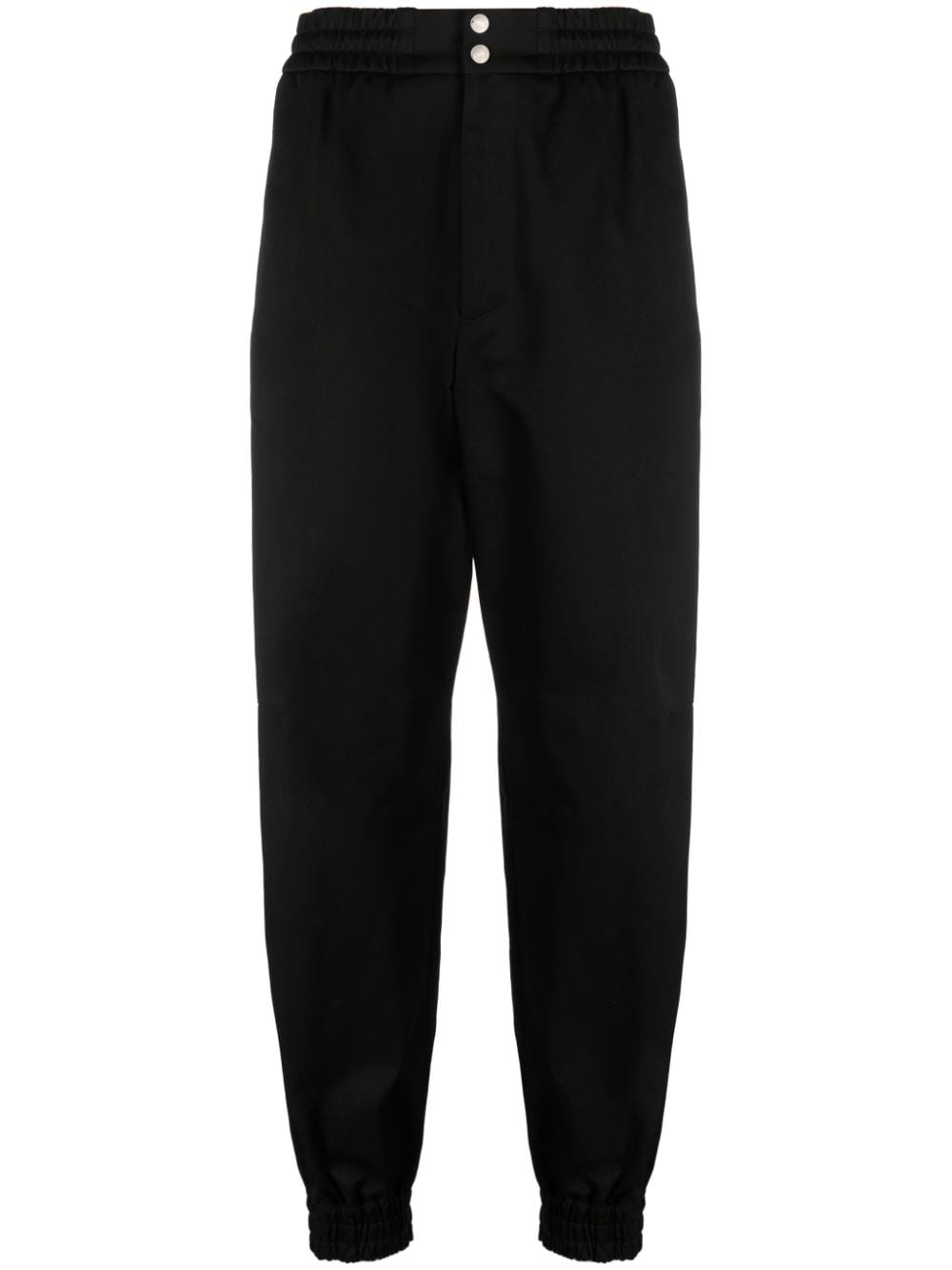 ALEXANDER MCQUEEN Men's Black Twill Weave Cotton Trousers for SS24