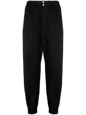 ALEXANDER MCQUEEN Men's Black Twill Weave Cotton Trousers for SS24