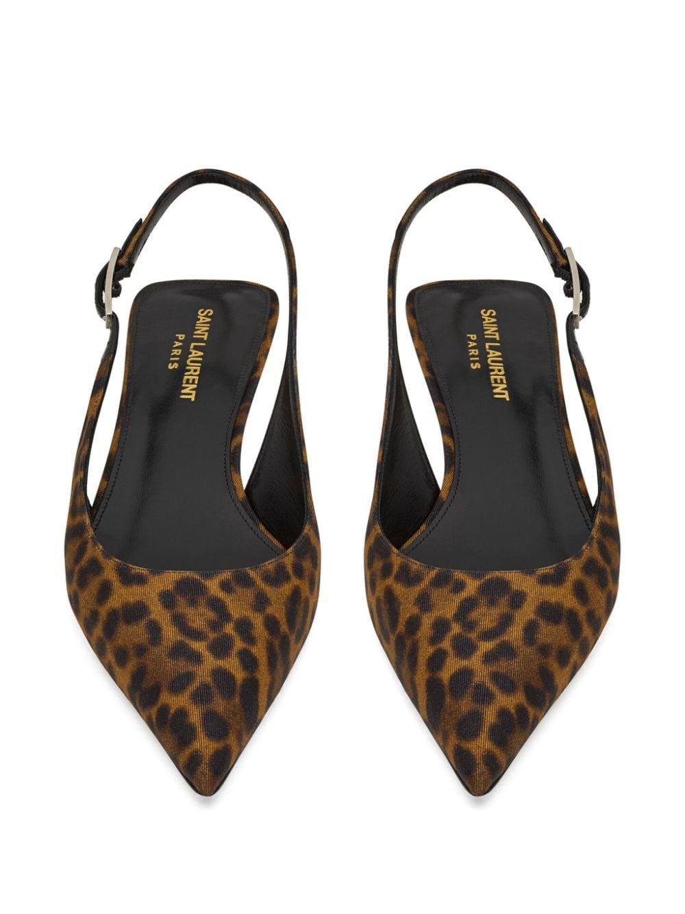 SAINT LAURENT Cherish 35mm Leopard Print Sandals for Women in Brown
