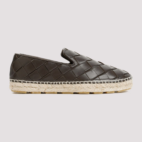 BOTTEGA VENETA Brown Leather Espadrilles for Women with 100% Calf Leather, Jute, and Rubber