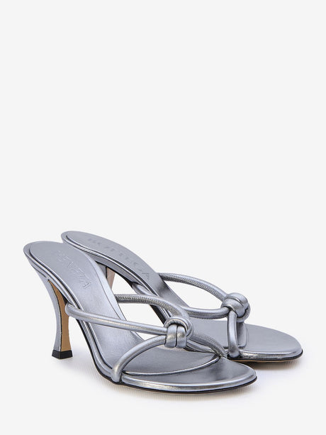 BOTTEGA VENETA Sparkling Silver Blink Sandals for Women - SS24 Collection