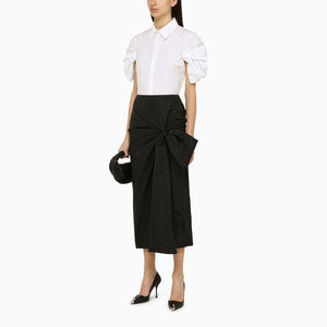 ALEXANDER MCQUEEN Black Pencil Skirt with Bow for Women - SS24 Collection