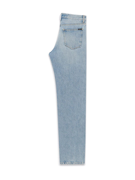 SAINT LAURENT Classic Light Blue Denim Cotton Jeans for Women - SS24