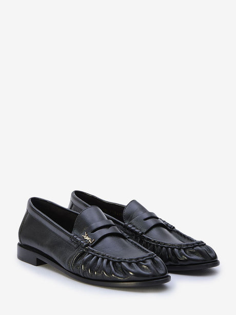 Men's Black Lamb Leather Loafers for SS24