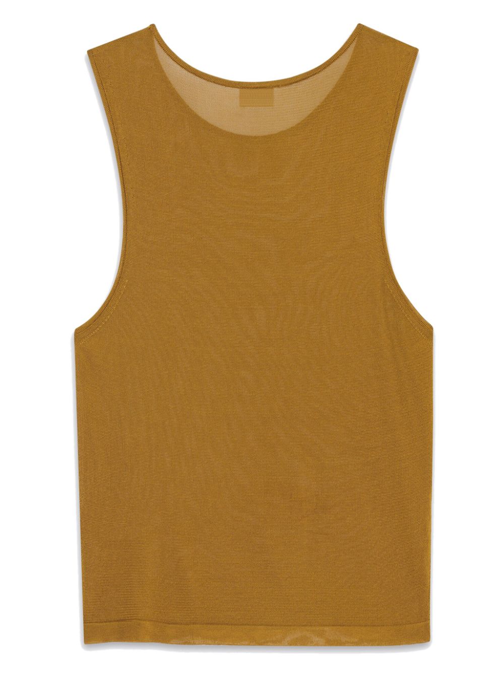 SAINT LAURENT Luxurious Cropped Tank Top in Camel Brown for Women