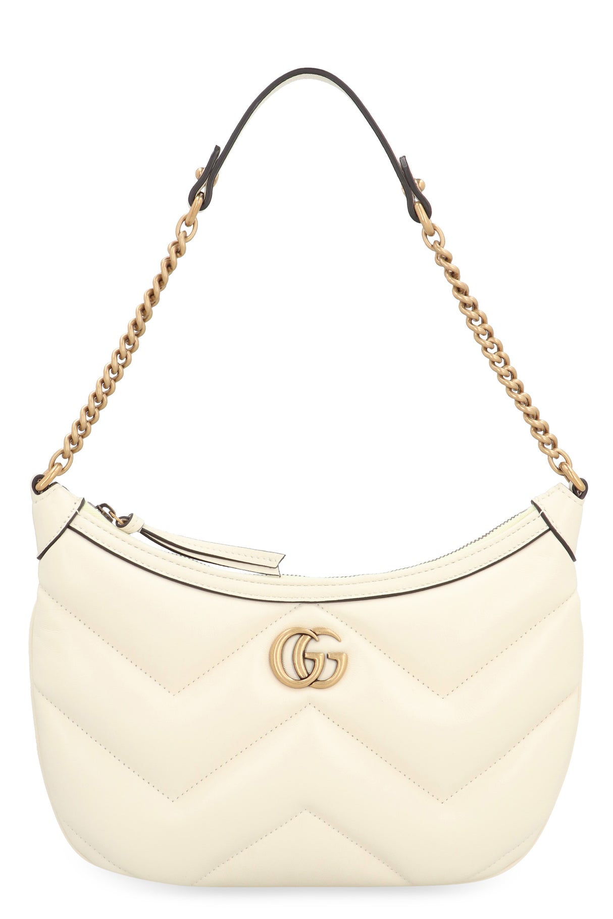 Ladies' Quilted Leather Shoulder Bag - White