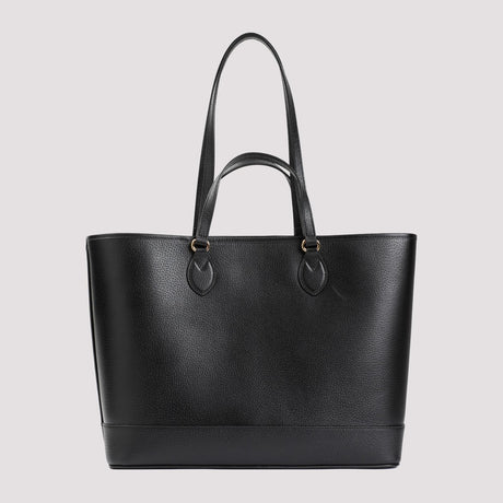 GUCCI Elegant Black Leather Handbag 15" x 11" x 6"
