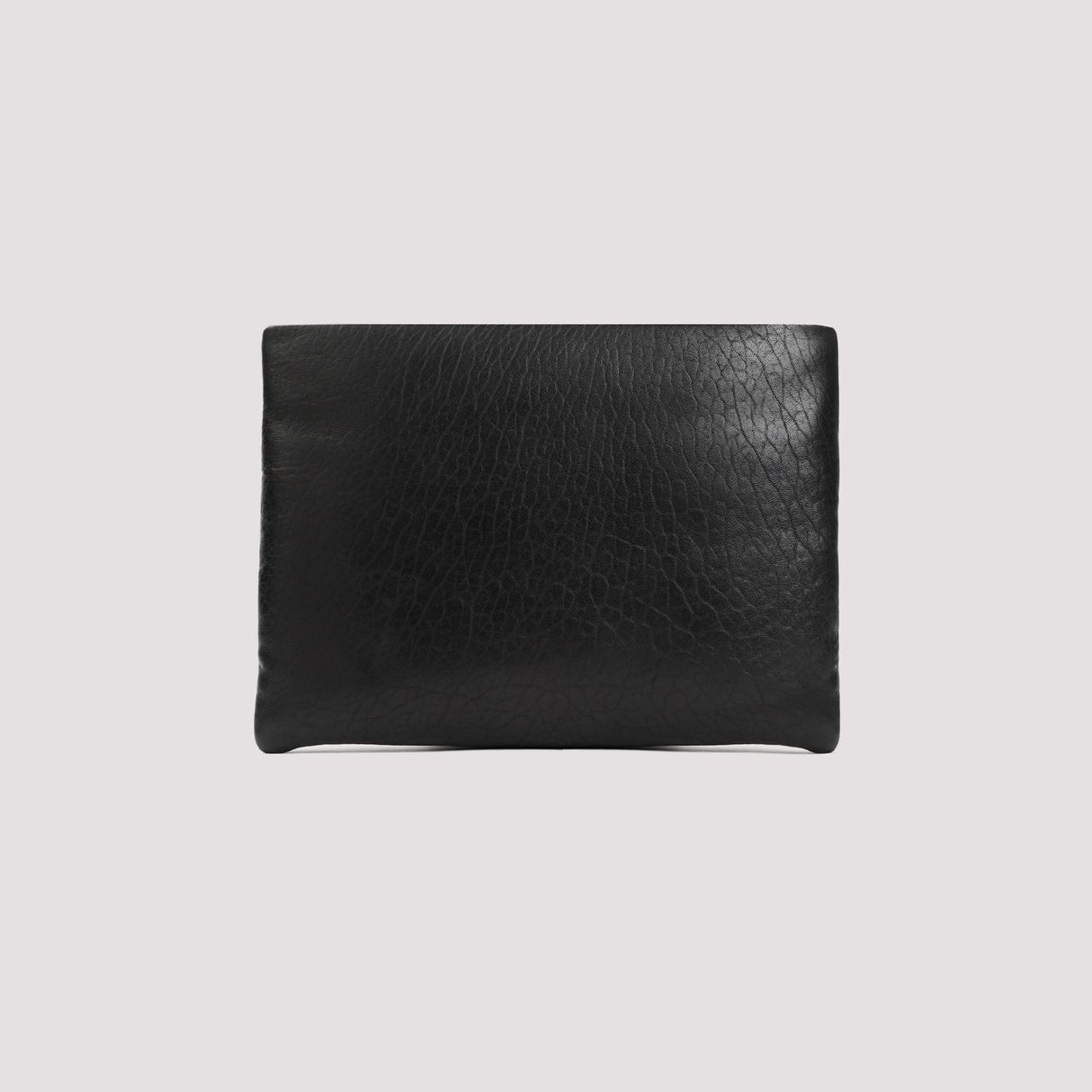 大きなふっくらとした黒のレザーハンドバッグ - SS24コレクション