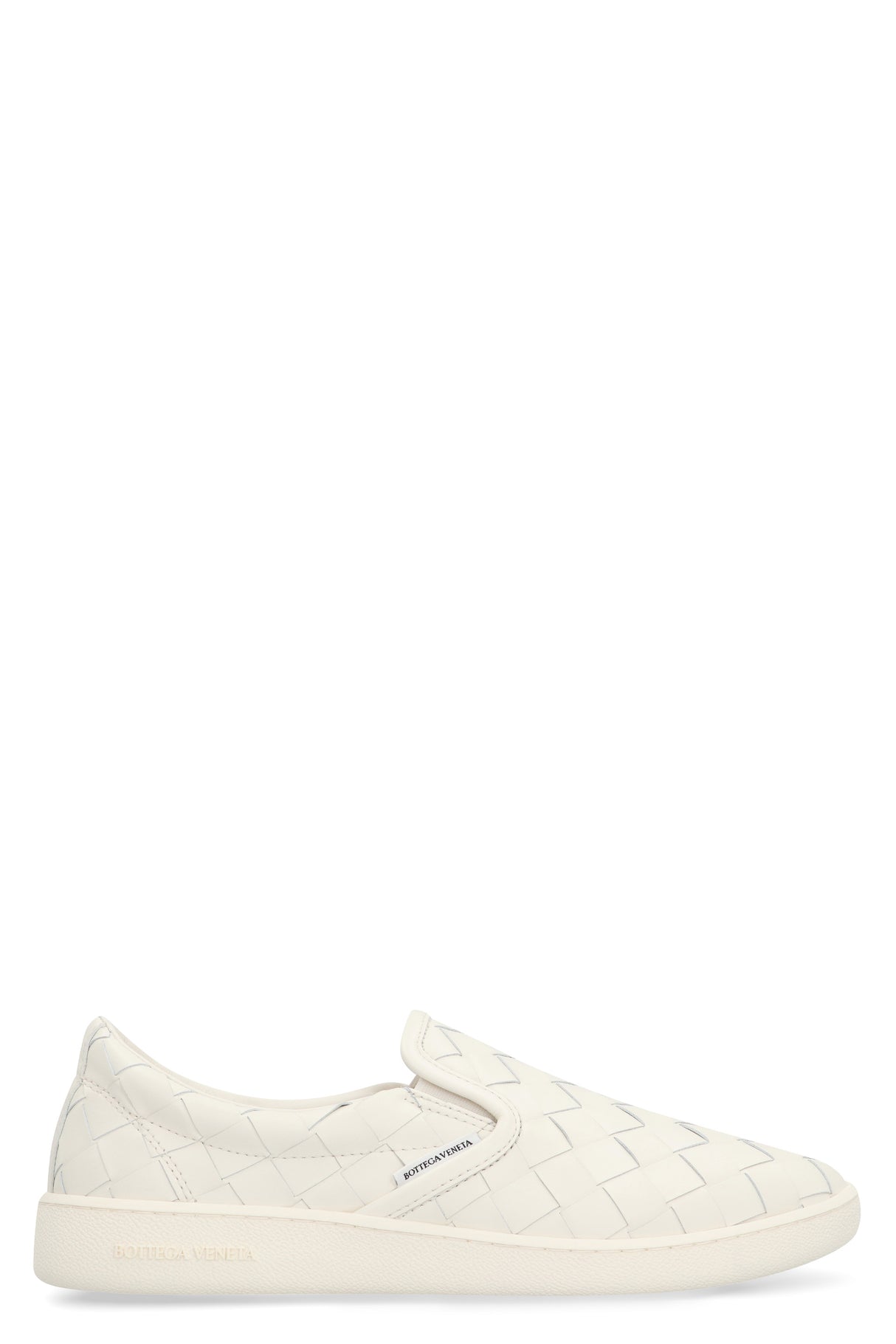 BOTTEGA VENETA Woven Leather Sneakers for Women in Classic White