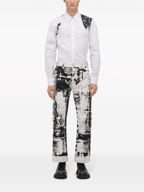 White Cropped Jeans for Men by Popular Designer - SS24 Collection