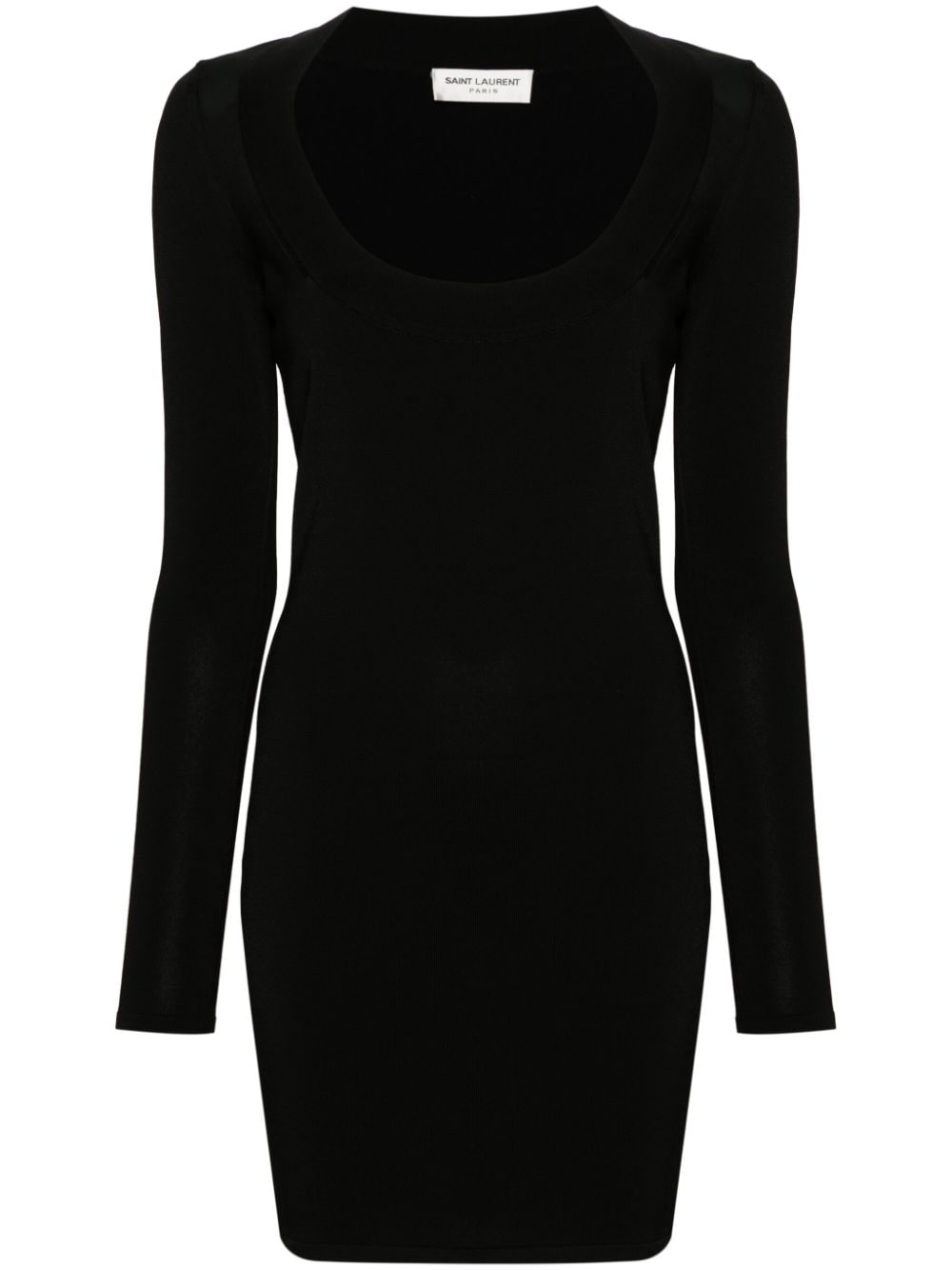 洗練された黒のスクエアネックドレス | SS24 コレクション