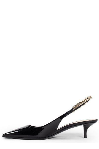 GUCCI Elegant Signature Pointed Pumps with Chain Detail, 1.77 inch Heel