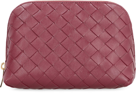 BOTTEGA VENETA Intrecciato Motif Leather Handbag for Women - Red-Purple or Grape