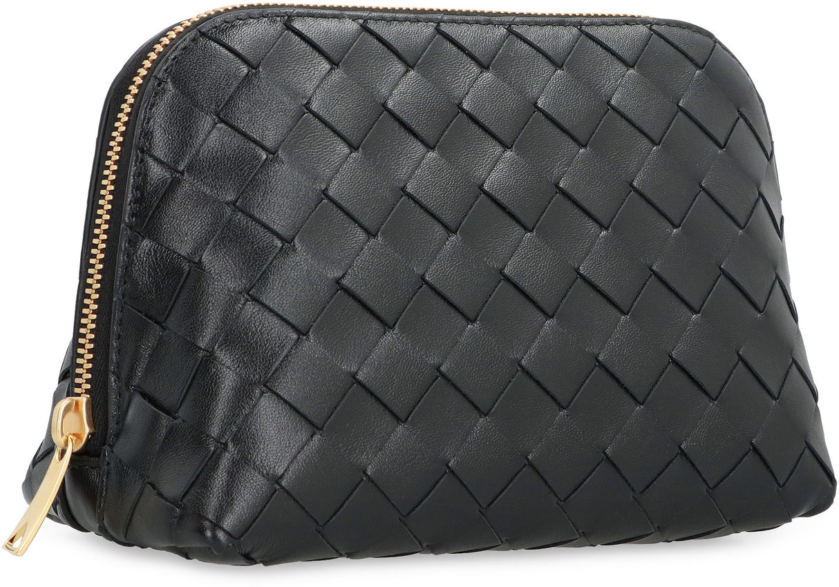 BOTTEGA VENETA Stylish Black Woven Leather Handbag for Women in SS24 Season