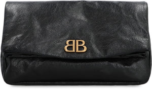 BALENCIAGA Stylish Black Leather Clutch for Women - SS24 Collection