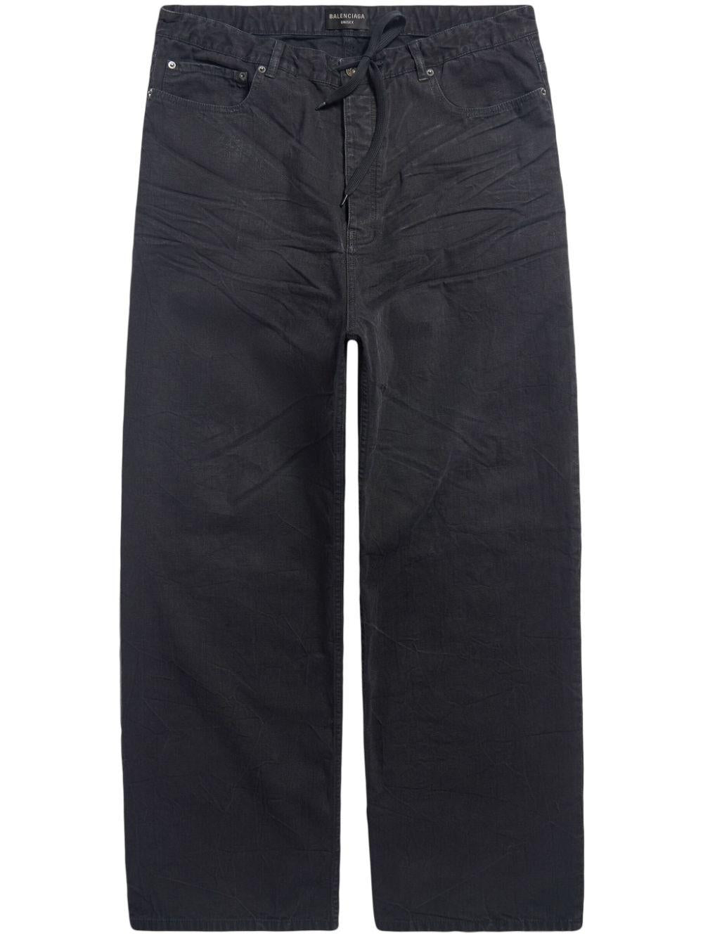 BALENCIAGA BLACK OVERSIZED BAGGY Jeans IN DENIM