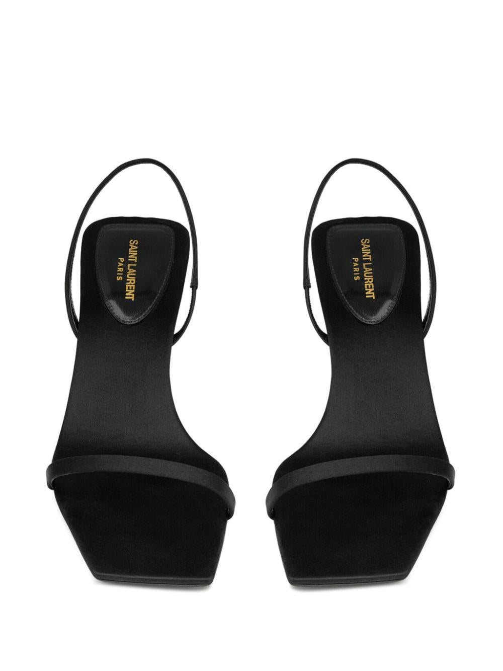 SAINT LAURENT Black Jaspe Sandals for Women - SS24
