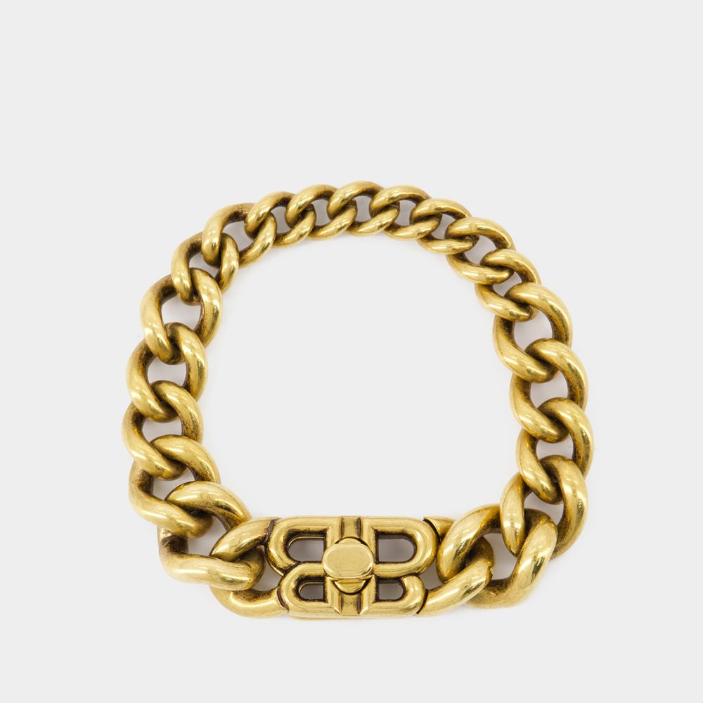 BALENCIAGA Antique Gold Bracelet for Men and Women