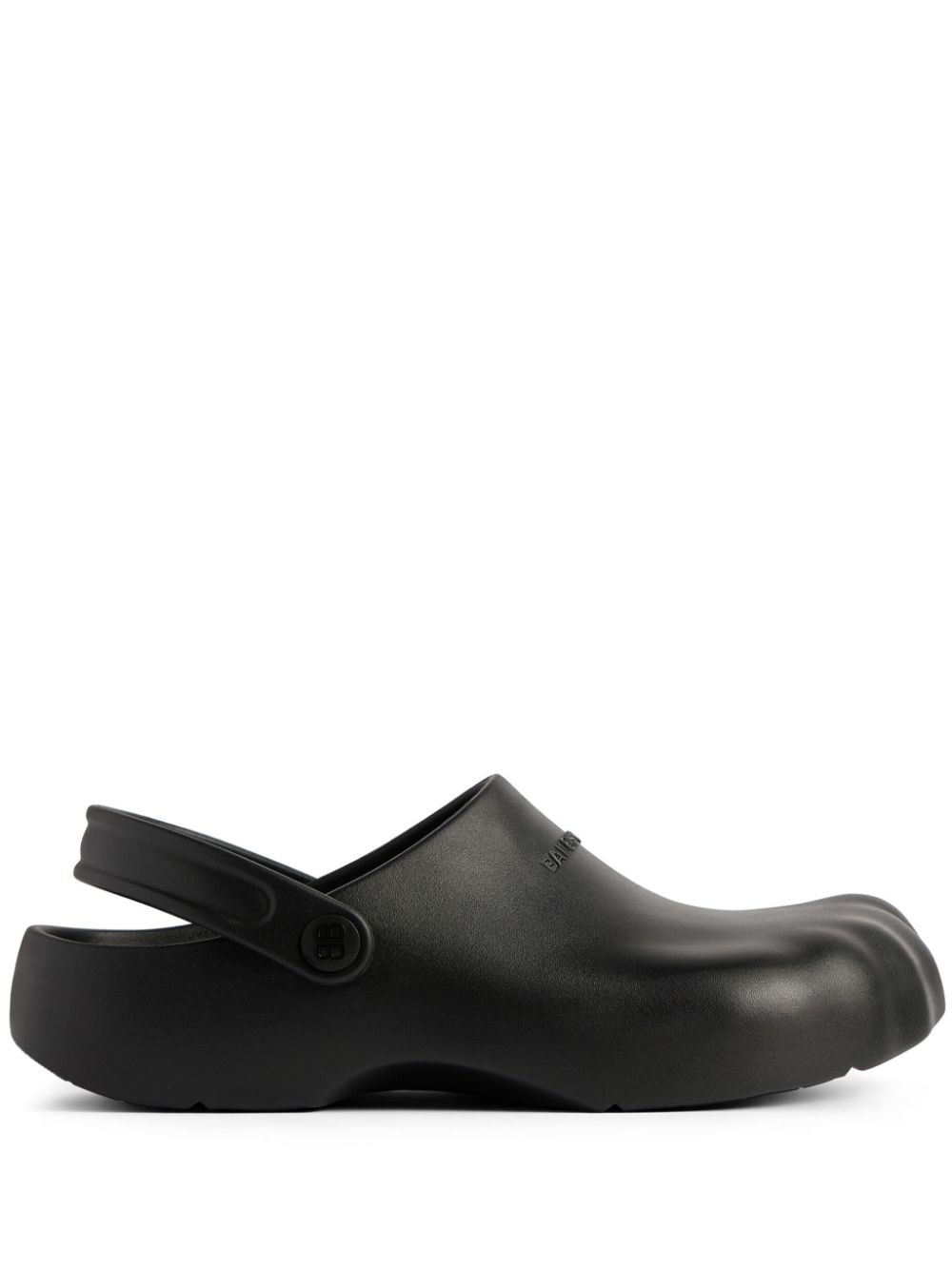 BALENCIAGA Men's Black Square Toe Molded Footbed Sandals