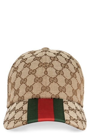GUCCI Tan Baseball Cap with Front Web Detail for Women