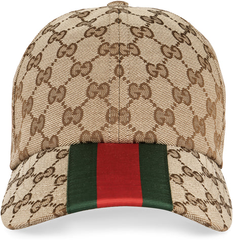 GUCCI Tan Baseball Cap with Front Web Detail for Women