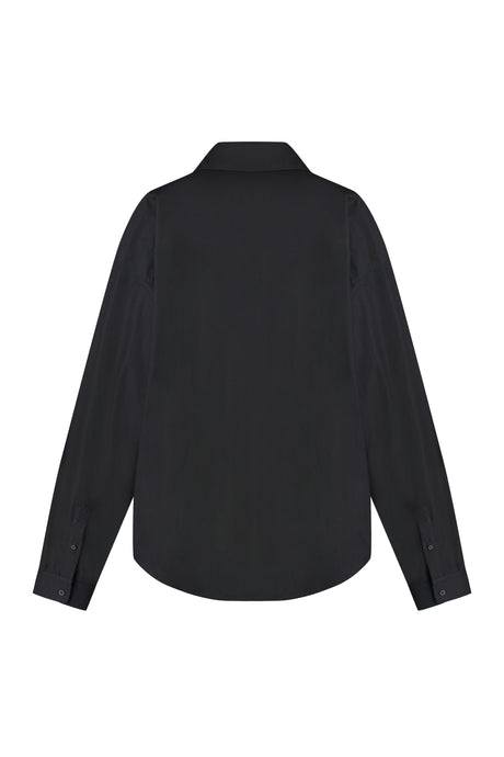 BALENCIAGA Black Oversized Shirt with Side and Front Pockets