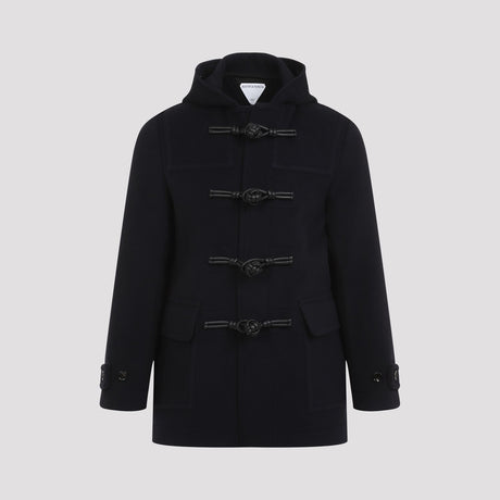 BOTTEGA VENETA Luxurious Wool and Leather Duffle Jacket