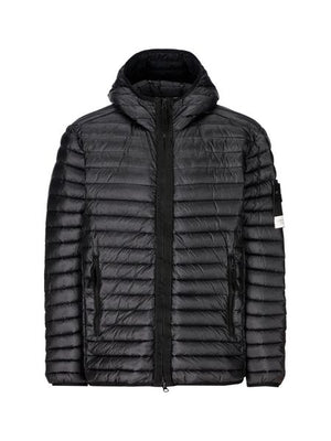 STONE ISLAND Men's Black Removable Patch Down Jacket for FW23
