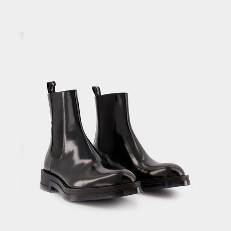 ALEXANDER MCQUEEN 100% Leather LEATHER BOOTS