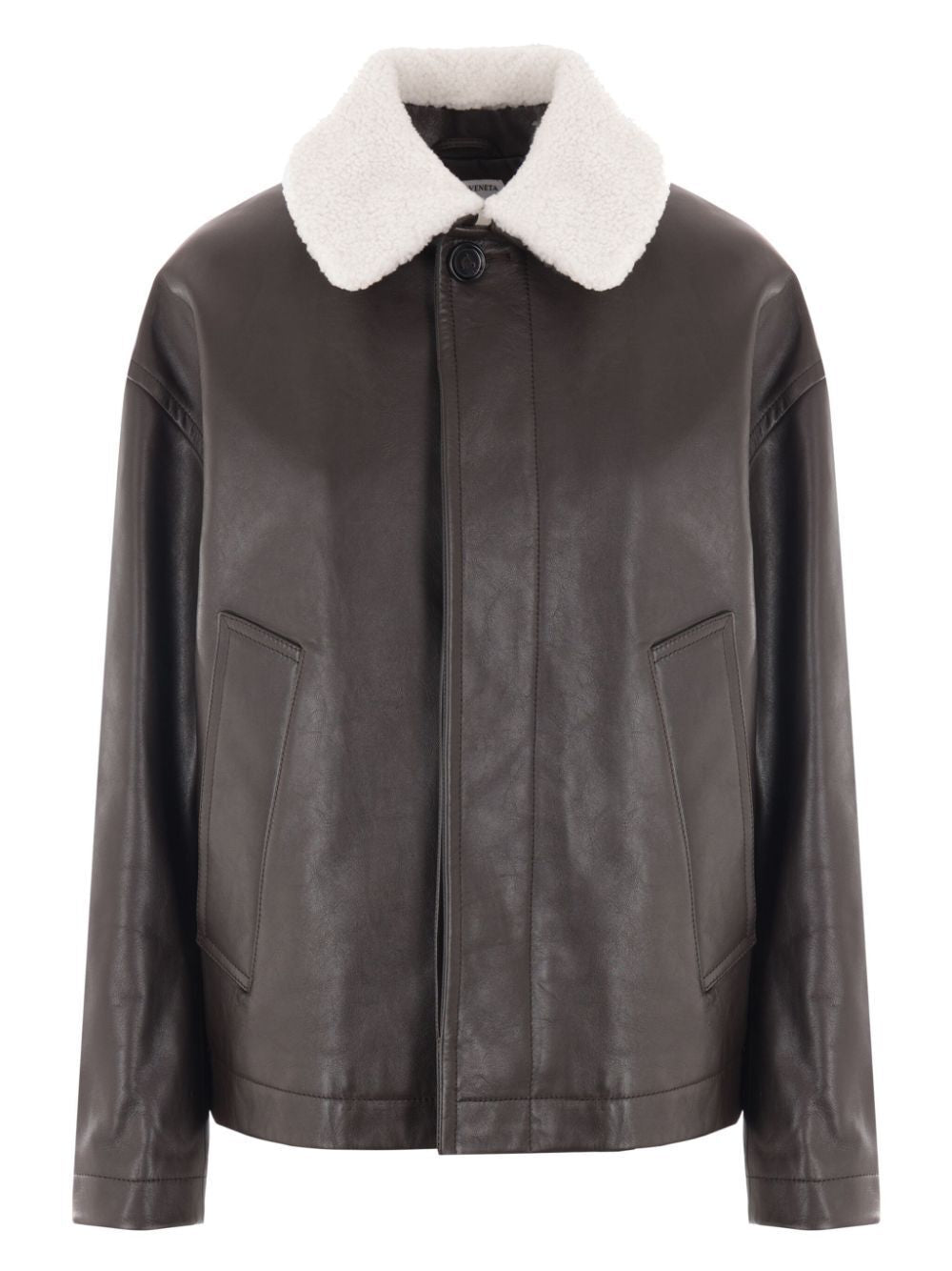 BOTTEGA VENETA Stylish Brown Calf Leather Jacket for Women