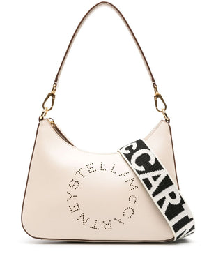 STELLA MCCARTNEY Eco-Friendly Small Logo Shoulder Handbag with Recycled Logo-Jacquard Strap