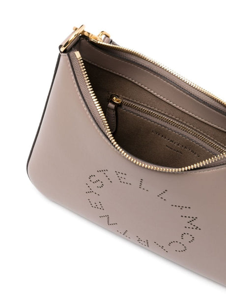 STELLA MCCARTNEY Beige Faux Leather Shoulder Handbag with Detachable Handle and Adjustable Strap