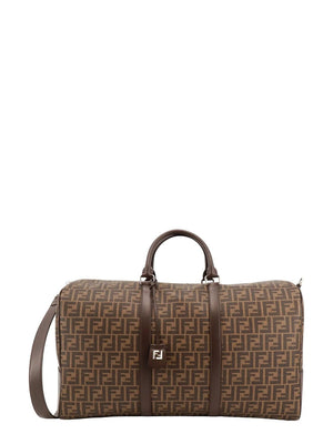 FENDI Men's Small Brown Leather Tote Bag for SS24