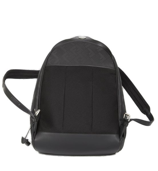 FENDI Men's Shadow Diagonal Black Leather Backpack