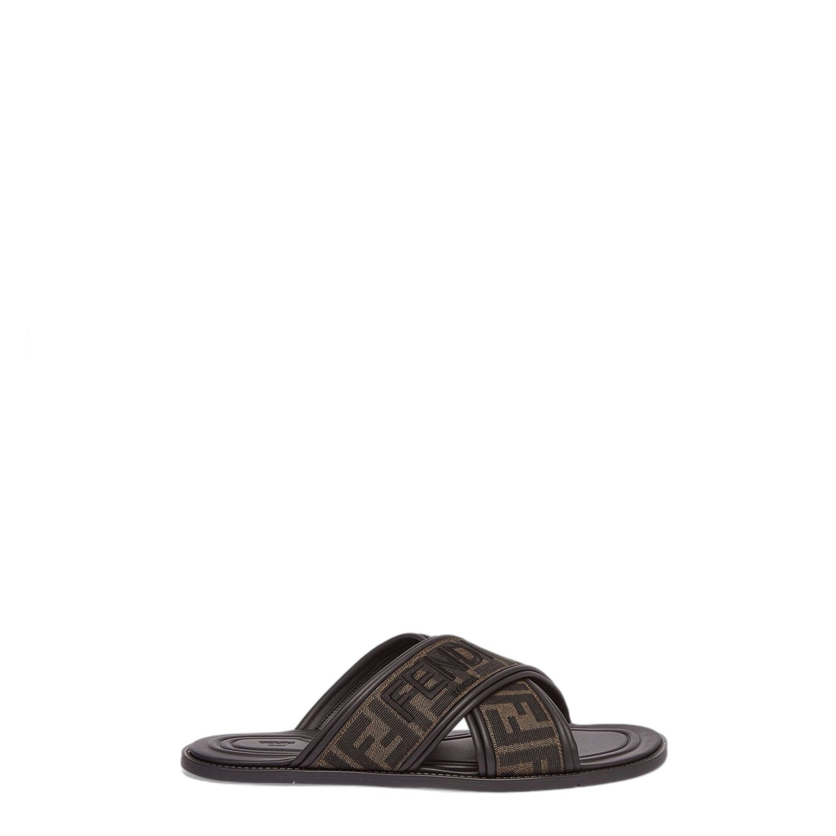 Brown Crossed Slide Sandals for Men - SS24 Collection