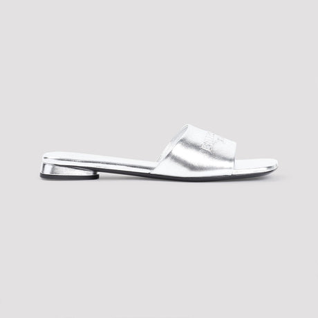 BALENCIAGA Luxurious Metallic Sheepskin Sandals